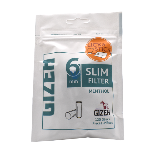 FILTROS GIZEH SLIM MENTOL x 120