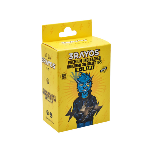 FILTROS 3RAYOS UNBLEACHED PRE-ROLLED W-SHAPE x100u